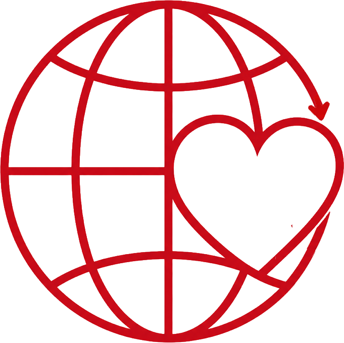CIRCA globe and heart logo mark